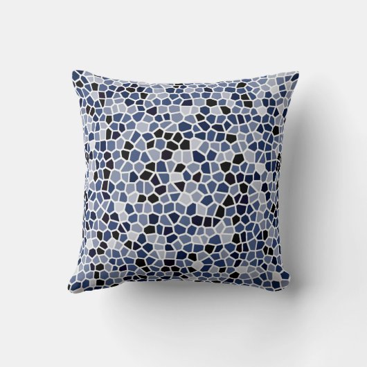 Modern Blue Unique Muster Kissen (Rückseite)