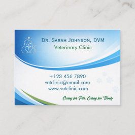 Modern Blue Veterinarian & Pet Clinic Customizable Visitenkarte