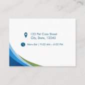 Modern Blue Veterinarian & Pet Clinic Customizable Visitenkarte (Rückseite)
