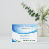 Modern Blue Veterinarian & Pet Clinic Customizable Visitenkarte (Stehend Vorderseite)
