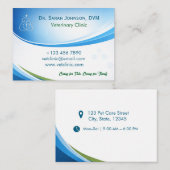 Modern Blue Veterinarian & Pet Clinic Customizable Visitenkarte (Vorne/Hinten)
