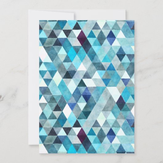 Modern Blue Watercolor Abstrakt Bar Mitzvah Einladung (Rückseite)