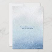 Modern Blue Watercolor Beach Elegante Hochzeit Save The Date (Rückseite)
