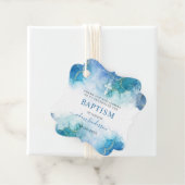 Modern Blue Watercolor Boy Taufe Vielen Dank Geschenkanhänger (Beispiel)
