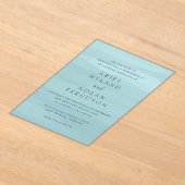 Modern Blue Watercolor Elegante Hochzeit Acryleinladungen (Ablage )