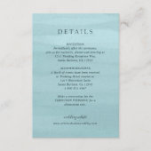 Modern Blue Watercolor Elegante Hochzeit Begleitkarte (Vorderseite)