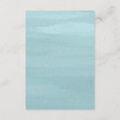 Modern Blue Watercolor Elegante Hochzeit Begleitkarte (Rückseite)