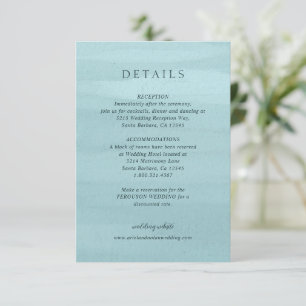 Modern Blue Watercolor Elegante Hochzeit Begleitkarte