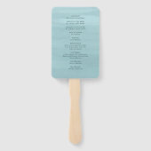 Modern Blue Watercolor Elegante Hochzeit Fächer (Rückseite)