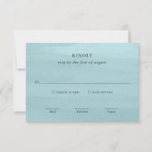 Modern Blue Watercolor Elegante Hochzeit RSVP Karte (Vorderseite)