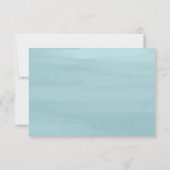 Modern Blue Watercolor Elegante Hochzeit RSVP Karte (Rückseite)