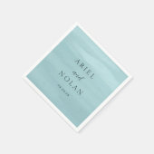 Modern Blue Watercolor Elegante Hochzeit Serviette (Ecke)