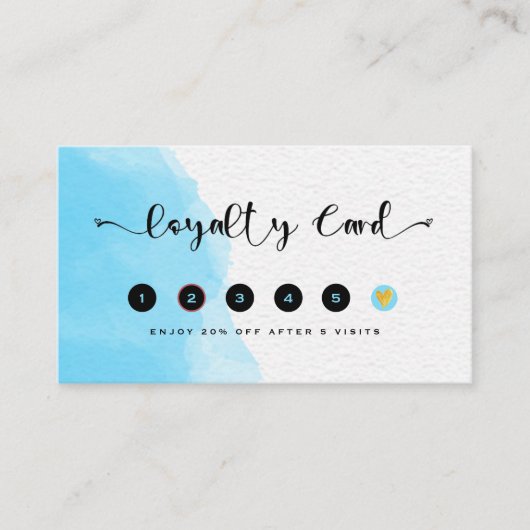 Modern Blue Watercolor Fashion Treuekarte (Vorderseite)