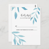Modern Blue Watercolor Floral UAWG Postkarte (Vorne/Hinten)