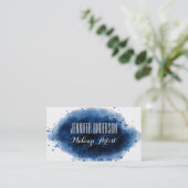 Modern Blue Watercolor Makeup Artist Ernennung Terminkarte (Stehend Vorderseite)