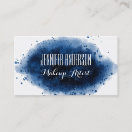 Modern Blue Watercolor Makeup Artist Ernennung Terminkarte