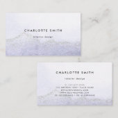 Modern Blue Watercolor Minimalistisch Elegante Visitenkarte (Vorne/Hinten)