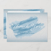 Modern Blue Watercolor Splash Dankeskarte (Vorne/Hinten)