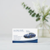 Modern Blue Wave Car Sales Commercial  Visitenkarte (Stehend Vorderseite)