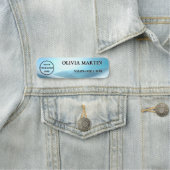 Modern Blue Wave Magnetic Name Badge Custom Namensschild (Beispiel)