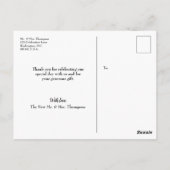 Modern Blue Wedding Foto Collage Danke Postkarte (Rückseite)