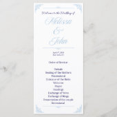 Modern Blue Wedding Program French Country Programm (Vorderseite)