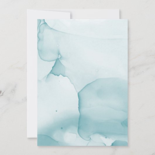 Modern Blue Wedding Watercolor Save the Date (Rückseite)
