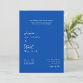 Modern Blue Wedding Website QR Code Invitation Einladung (Stehend Vorderseite)