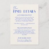 Modern Blue Whimsical Französisch Retro Hochzeitsd Begleitkarte (Vorderseite)