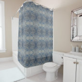Modern Blue White Abstrakt Pattern Artistic Duschvorhang (Beispiel)