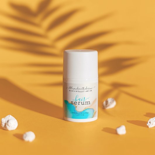 Modern Blue White Agate Marble Opal Product Label Quadratischer Aufkleber