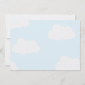 Modern Blue & White Airplane Baby Boy Birth Ankündigung (Rückseite)