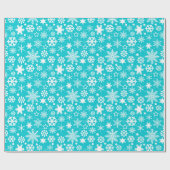 Modern Blue White Christmas Snowflakes Muster Geschenkpapier (Flach)