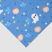 Modern Blue White Cute Halloween Boo Ghost Seidenpapier (Detail)