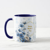 Modern Blue White Floral Bible Verse Tasse (Links)