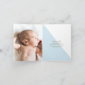 Modern Blue White Gold Christening Baby Boy Einladung (Innenseite)