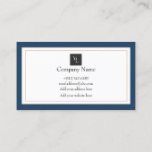 Modern Blue White Gold Dankeschön Card Visitenkarte (Rückseite)