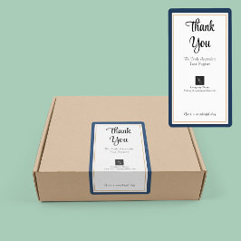 Modern Blue White Gold Frame Danke Box Label