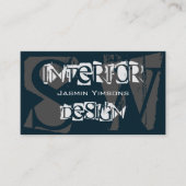 Modern Blue White Gray mit Foto und Monogramm Visitenkarte (Vorderseite)