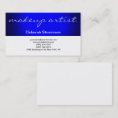 Modern Blue White Make-up Artist Business Card Visitenkarte (Vorne/Hinten)
