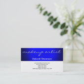 Modern Blue White Make-up Artist Business Card Visitenkarte (Stehend Vorderseite)