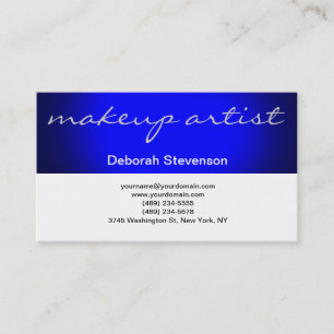 Modern Blue White Make-up Artist Business Card Visitenkarte