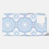 Modern Blue White Mandala Case-Mate iPhone Hülle (Rückseite (Horizontal))