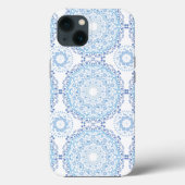 Modern Blue White Mandala Case-Mate iPhone Hülle (Rückseite)