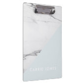 Modern Blue White Marble Business Elegante Klemmbrett (Rechts)