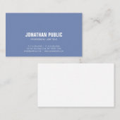 Modern Blue White Minimalistic Beruflich Schlicht Visitenkarte (Vorne/Hinten)