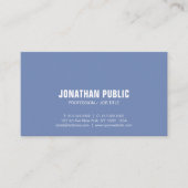 Modern Blue White Minimalistic Beruflich Schlicht Visitenkarte (Vorderseite)