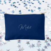 Modern Blue White Monogram Travel Cosmetic Golf Zubehörtasche