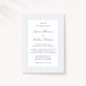 Modern Blue & White Pinstripe Wedding Invitation Einladung