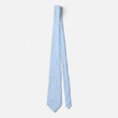 Modern Blue White Polka Dots Groom Gift Krawatte (Vorderseite)